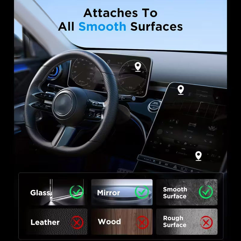Magnetic Suction Phone Holder – 360° Rotation - All Android & Iphone Models Supported