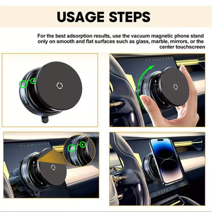 Magnetic Suction Phone Holder – 360° Rotation - All Android & Iphone Models Supported