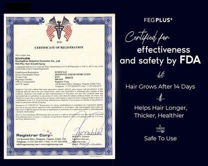 FEG Hair Growth Spray For Both Men & Women - FDA Approved